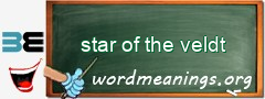 WordMeaning blackboard for star of the veldt